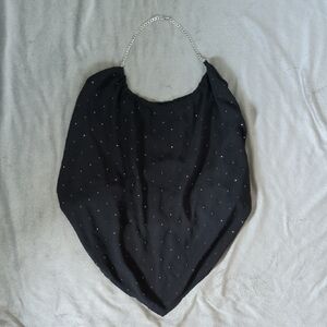 Black Halter Top with Silver Chain